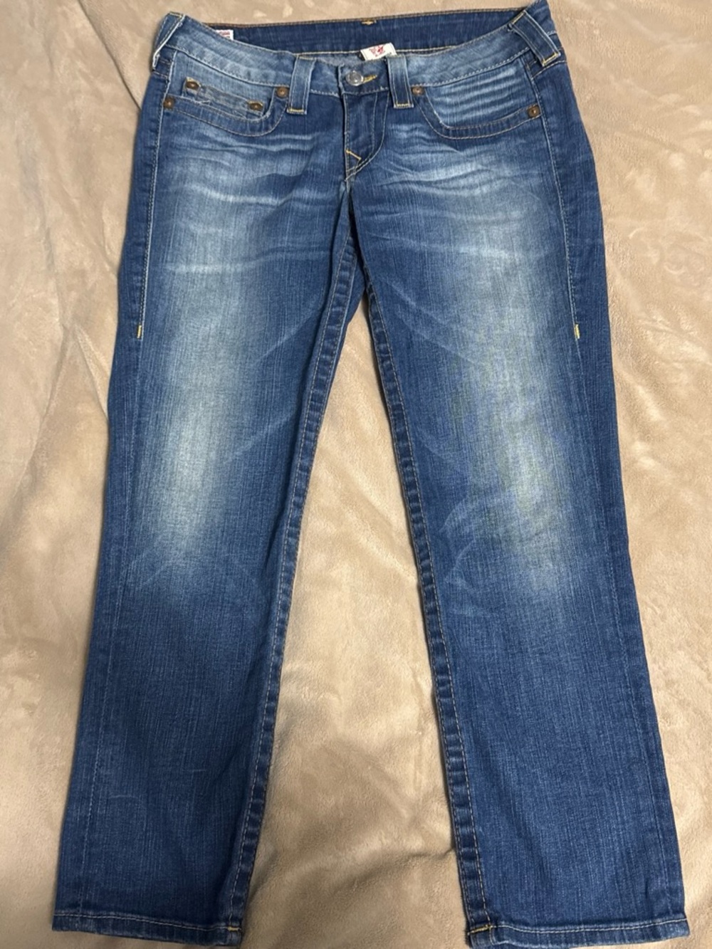 True religion low rise cropped jeans